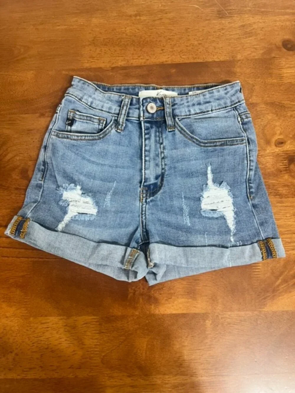 Womens Distressed Denim Shorts